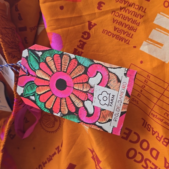 FARM RIO x Anthropologie Print Scallop-hem Wide Leg Pants In Fresh Fish NWT L - Picture 13 of 14